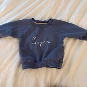 Sweatshirt for baby Boy named Cooper. Size 3-6 months